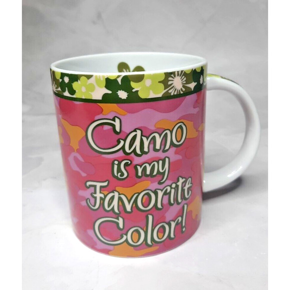 Cape Shore Mug Camo Is My Favorite Color Pink Camo Retro Flowers 12oz - Picture 1 of 6